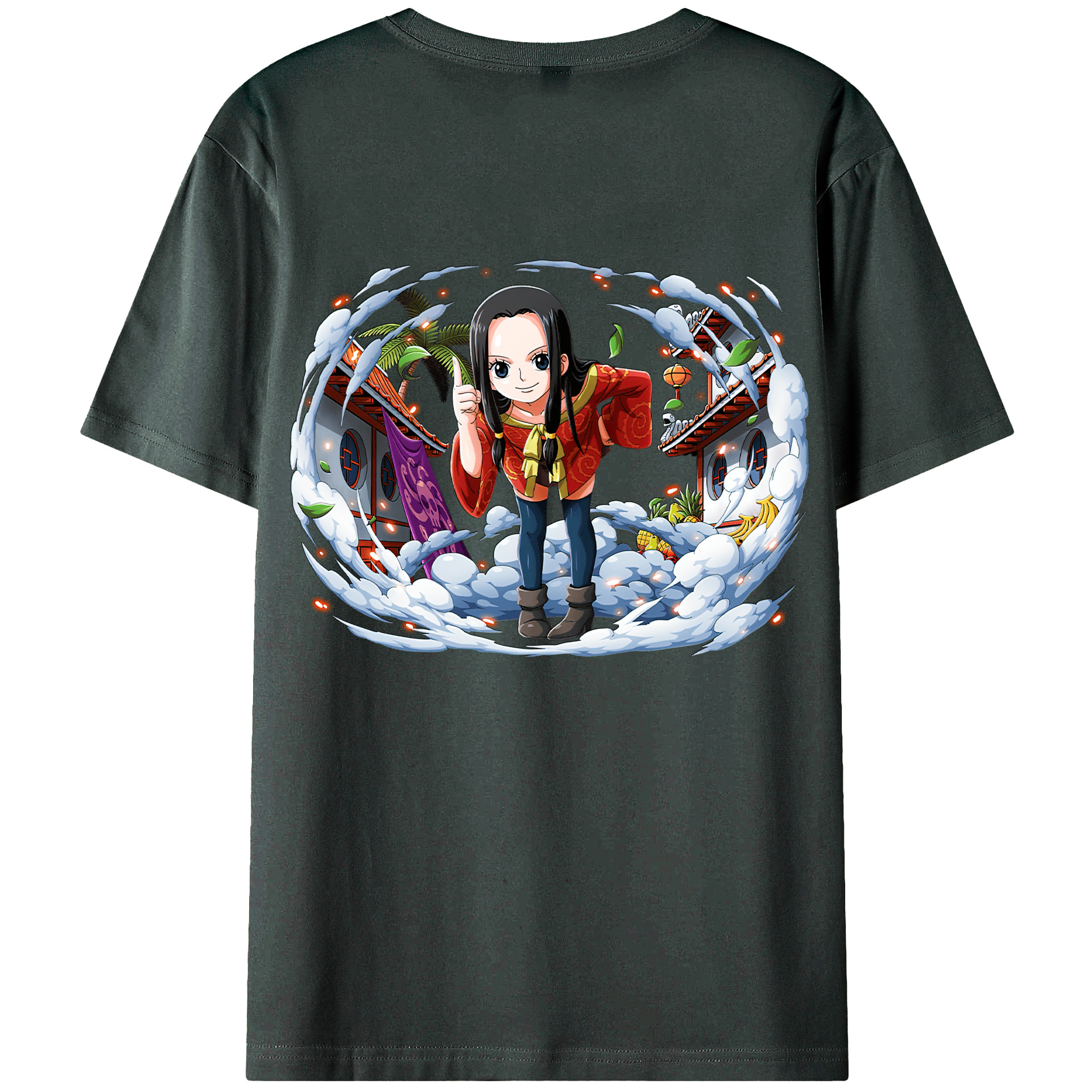 ワンピース ボア・ハンコック ONE PIECE Boa·Hancock 綿100％ メンズ半袖Tシャツ（バックプリント） 通気性